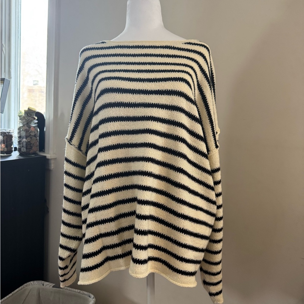 Striped Black and Cream Sweater